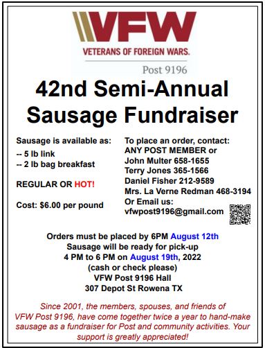 VFW Fall Sausage 2022